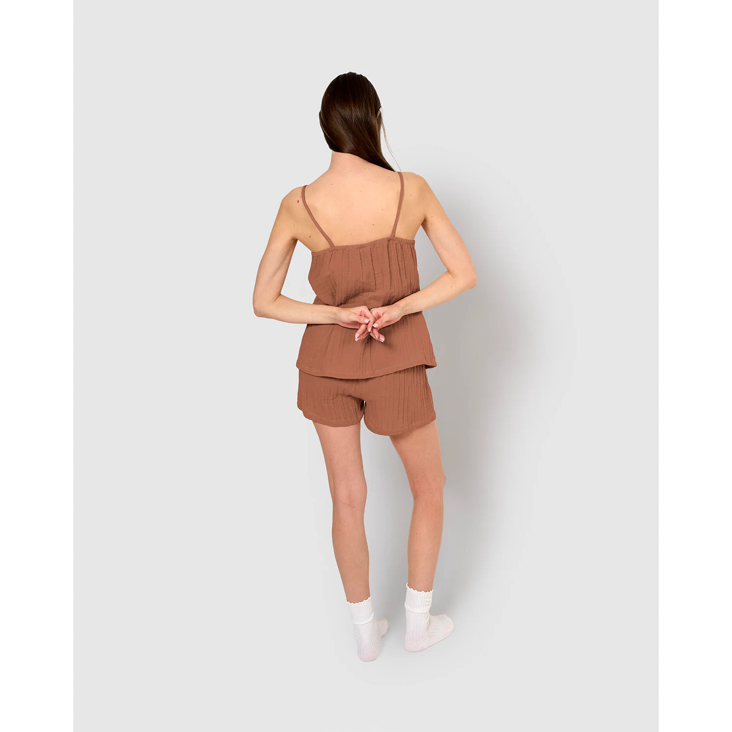 Pijama corto muselina tirante rosette