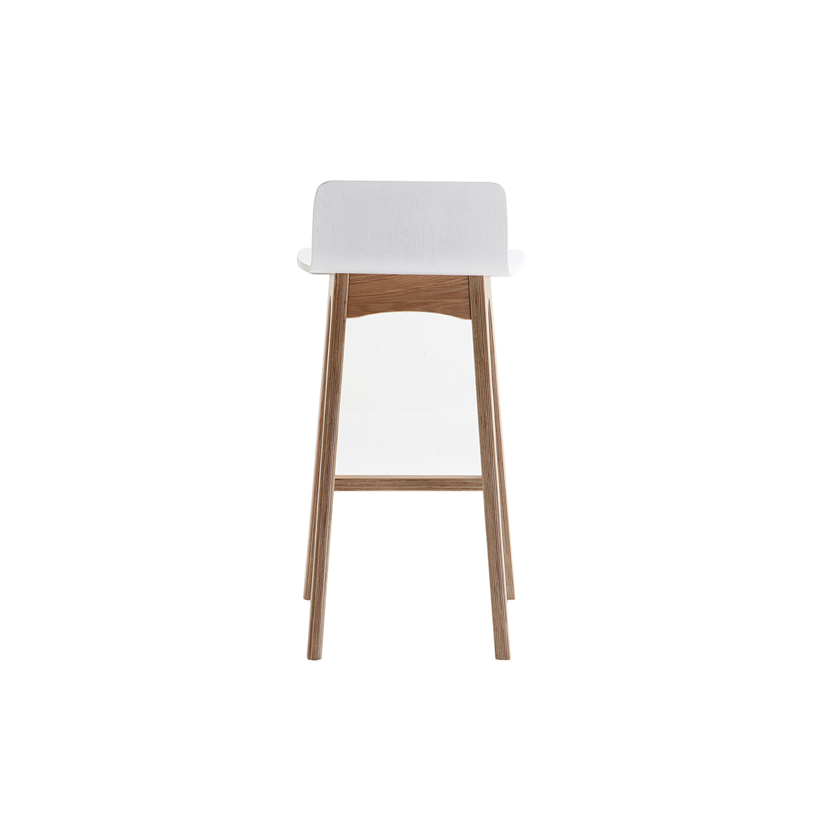 Tabourets de bar scandinaves bois clair et blanc H65 cm (lot de 2) BALTIK