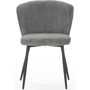 Lot de 4 chaises en velours côtelé - KLARA