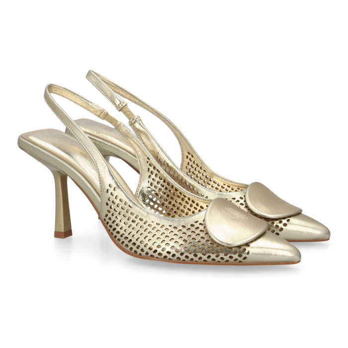 Zapato destalonado calado mujer tacón elegante