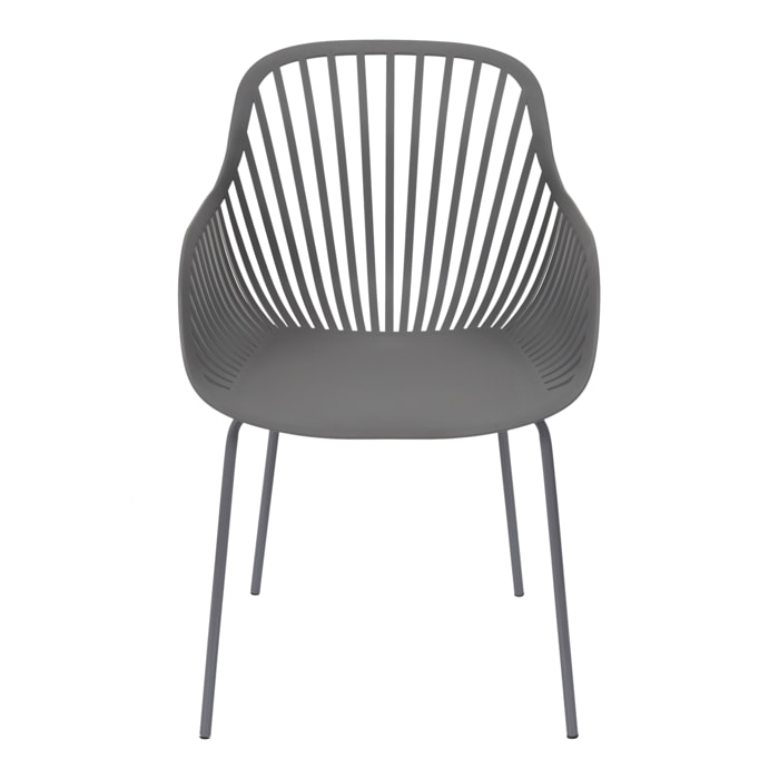 Lot de 2 Fauteuils - HOME DECO FACTORY - Ibiza - Extérieur - Gris