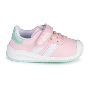 DEPORTIVO BAREFOOT BABY FREE - LONA ROSA | SUAVIDAD PASTEL CON DOBLE BANDA BLANCA