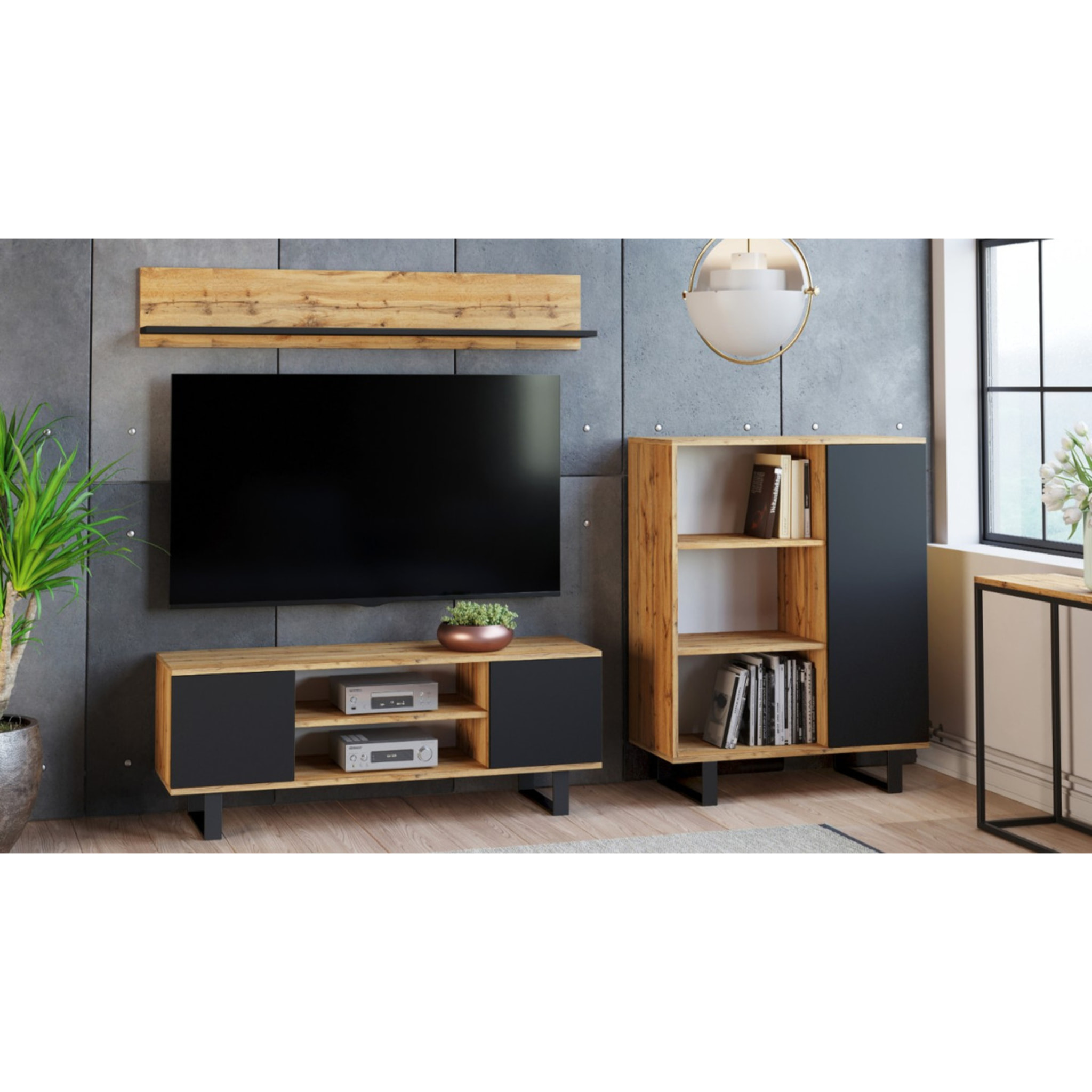 Mobile TV Focus in Rovere Craft e Nero