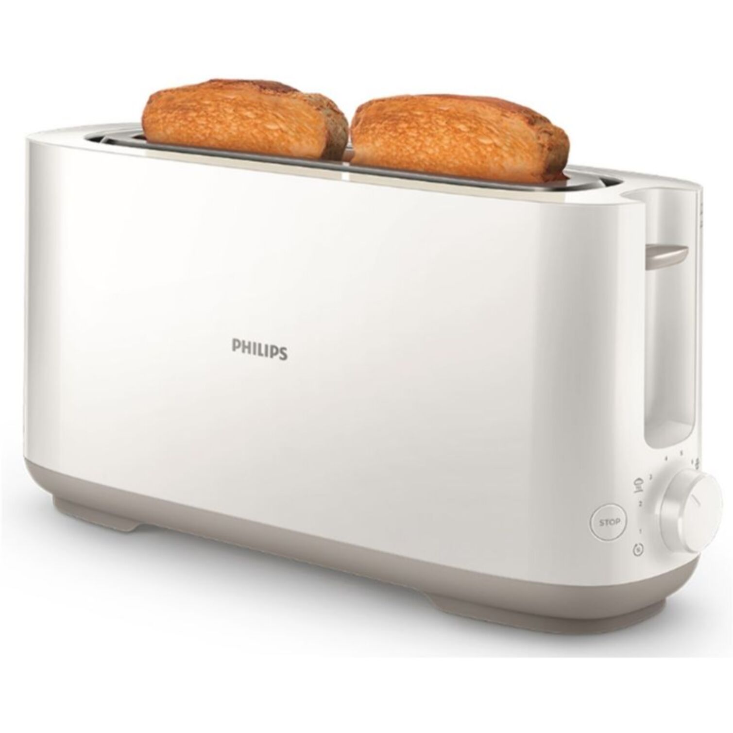 Grille-pain PHILIPS HD2590/00 Toaster blanc Daily, 1 fente longue, 830W