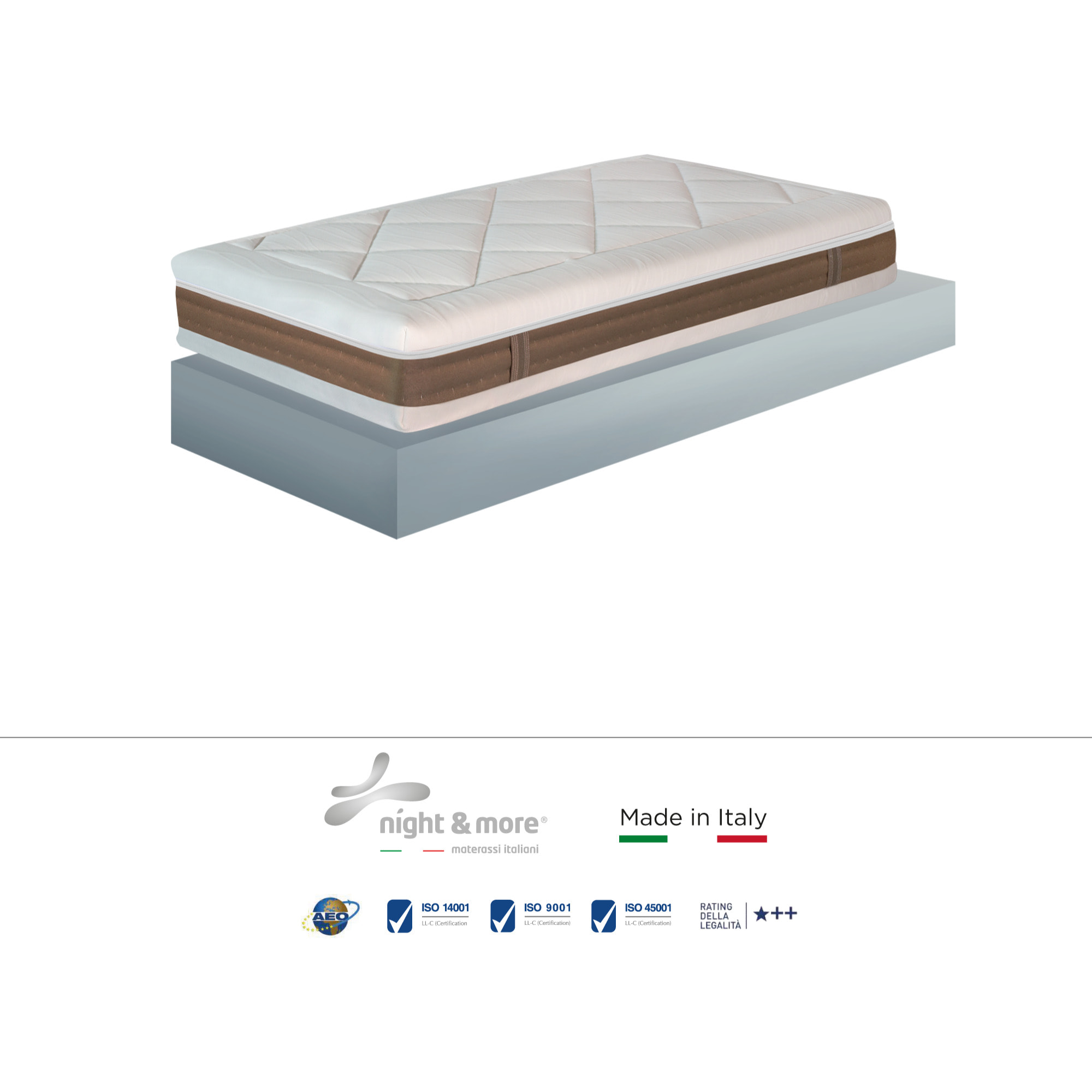 "Summer" H23 cm 80x190 guanciale Memory OMAGGIO sfoderabile Memory Foam a tre strati