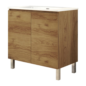 Ensemble de Salle de Bain Lust | 80 cm Teka | Deux Portes | Lavabo Encastré | N'inclut pas le Miroir | Meuble Assemblé | Alday