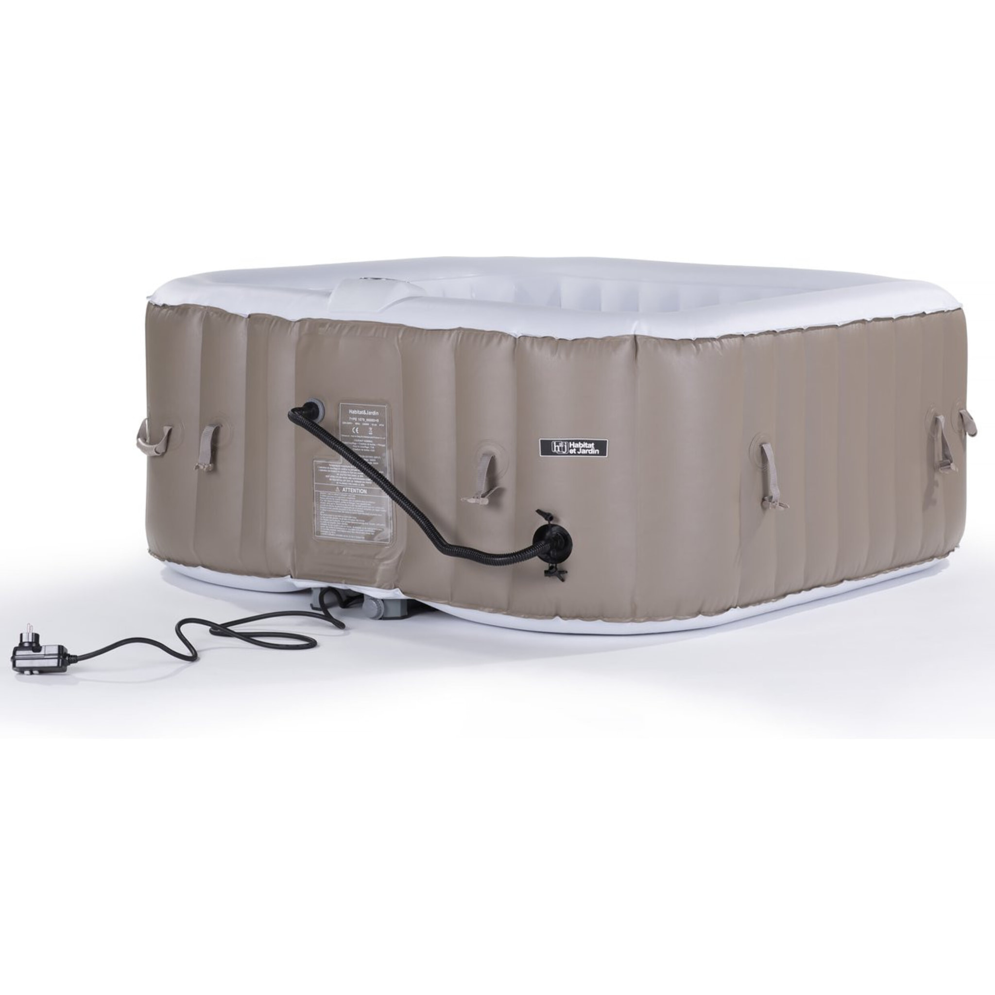 SPA GONFLABLE MONAC EN PVC - 6 PLACES - TAUPE/CREME