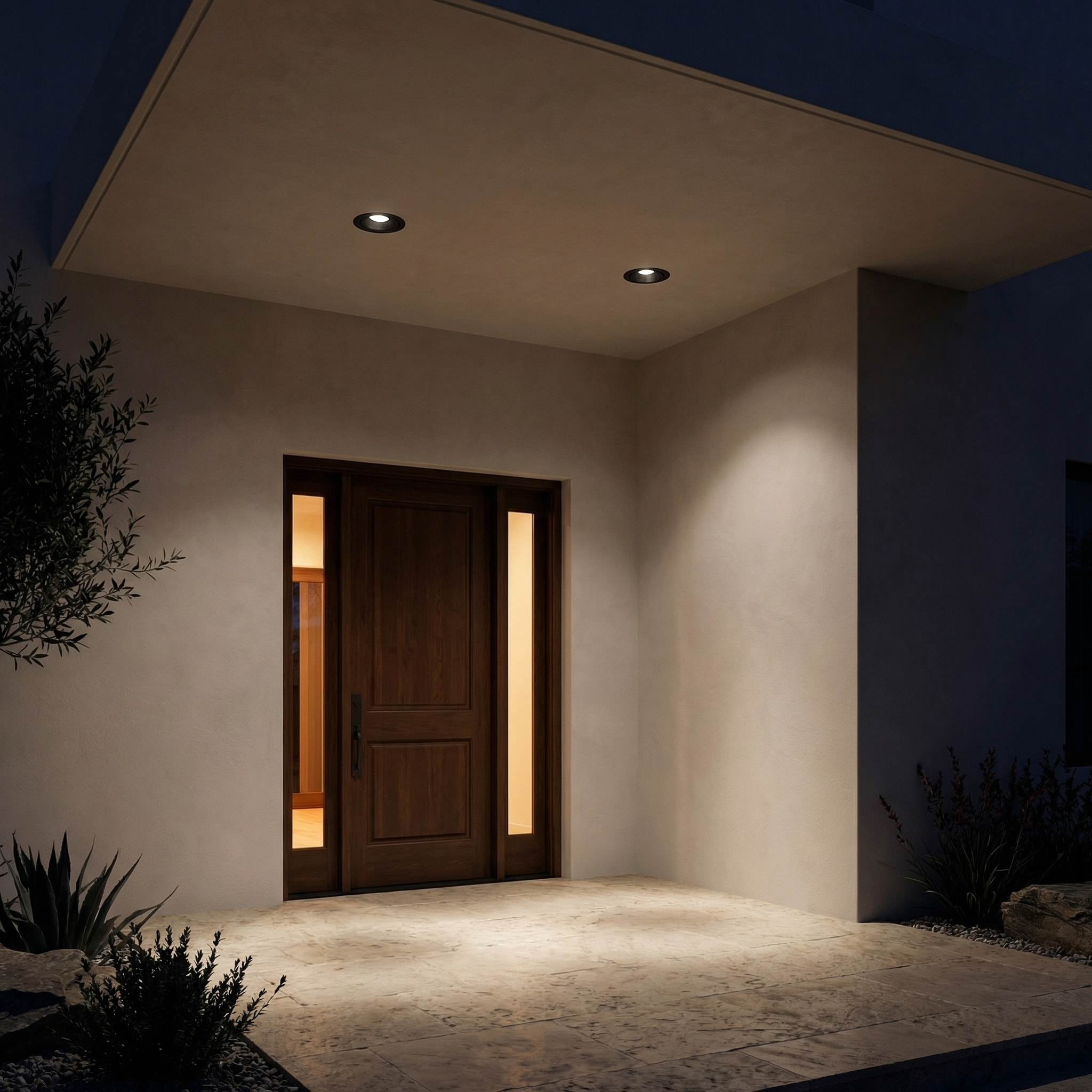 LEDS C4 Downlight IP66 Dako Adjustable ø200mm LED 20 Blanco cálido - 3000K ON-OFF Negro 1821lm