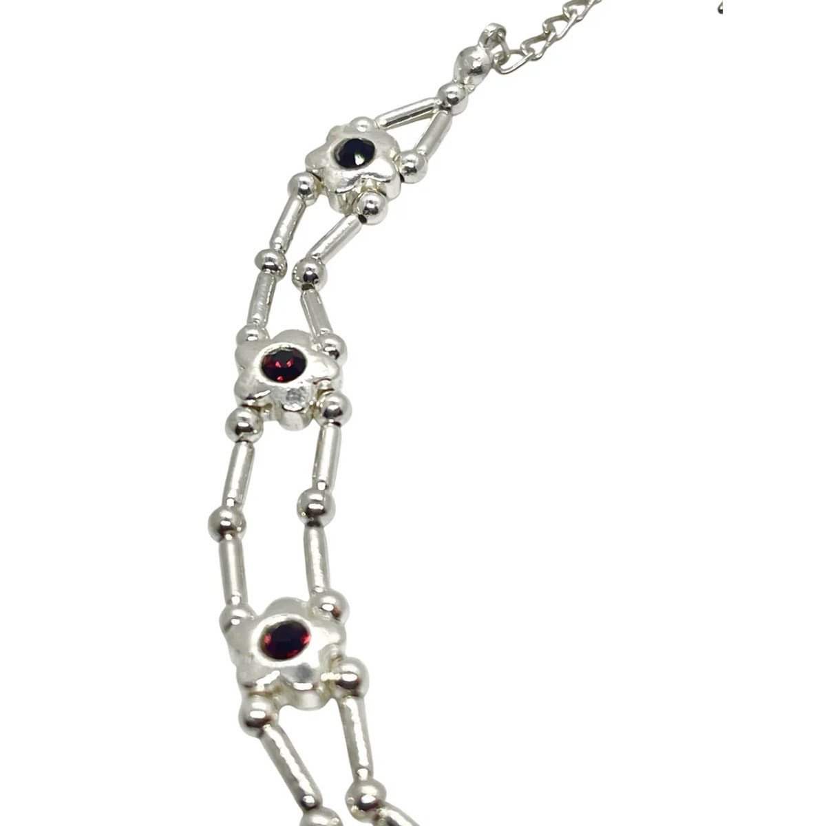 Gargantilla flores Sw en siam plata 10µ