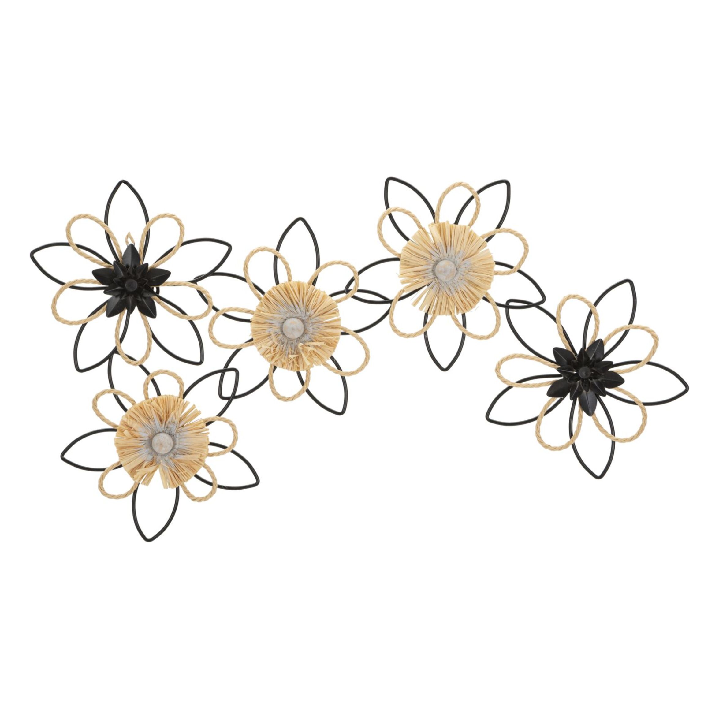 PANNELO IN FERRO E RAFFIA FLOW CM 60X4X35