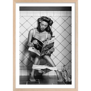 Affiche photographie Multitasking Affiche + cadre en bois - Chêne