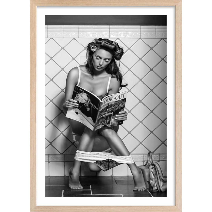 Affiche photographie Multitasking Affiche + cadre en bois - Chêne