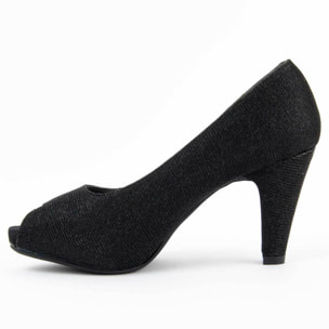 Zapato De Tacón - Negro - Altura: 8 Cm
