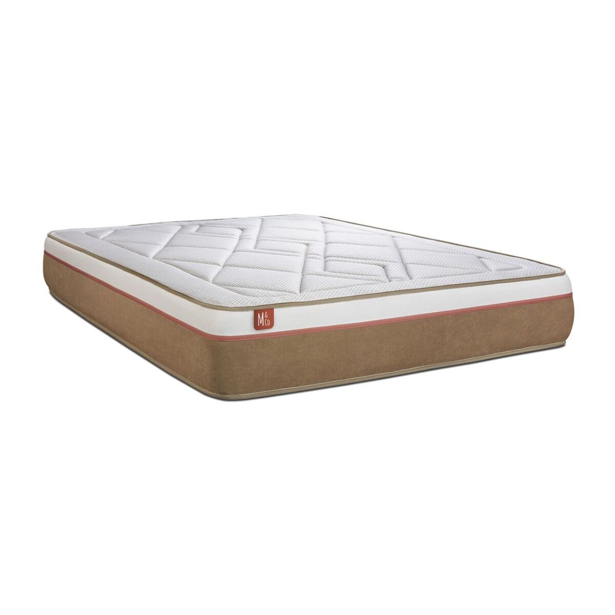 Ensemble - Matelas Ressorts ensachés et mémoire de forme 24cm d'épaisseur - 5 zones de confort - Confort mi ferme - Sommier tapissier monobloc - 2 places