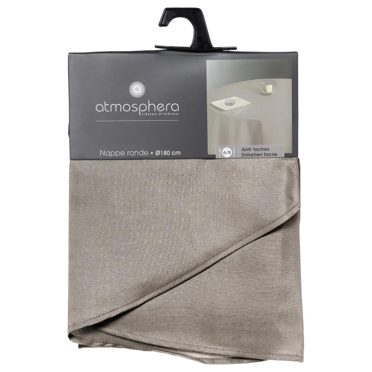 Nappe "Lallie" anti-tâche beige D180cm