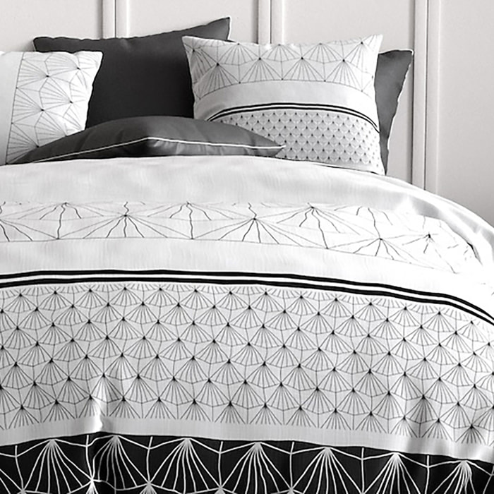 Parure housse de couette coton noir