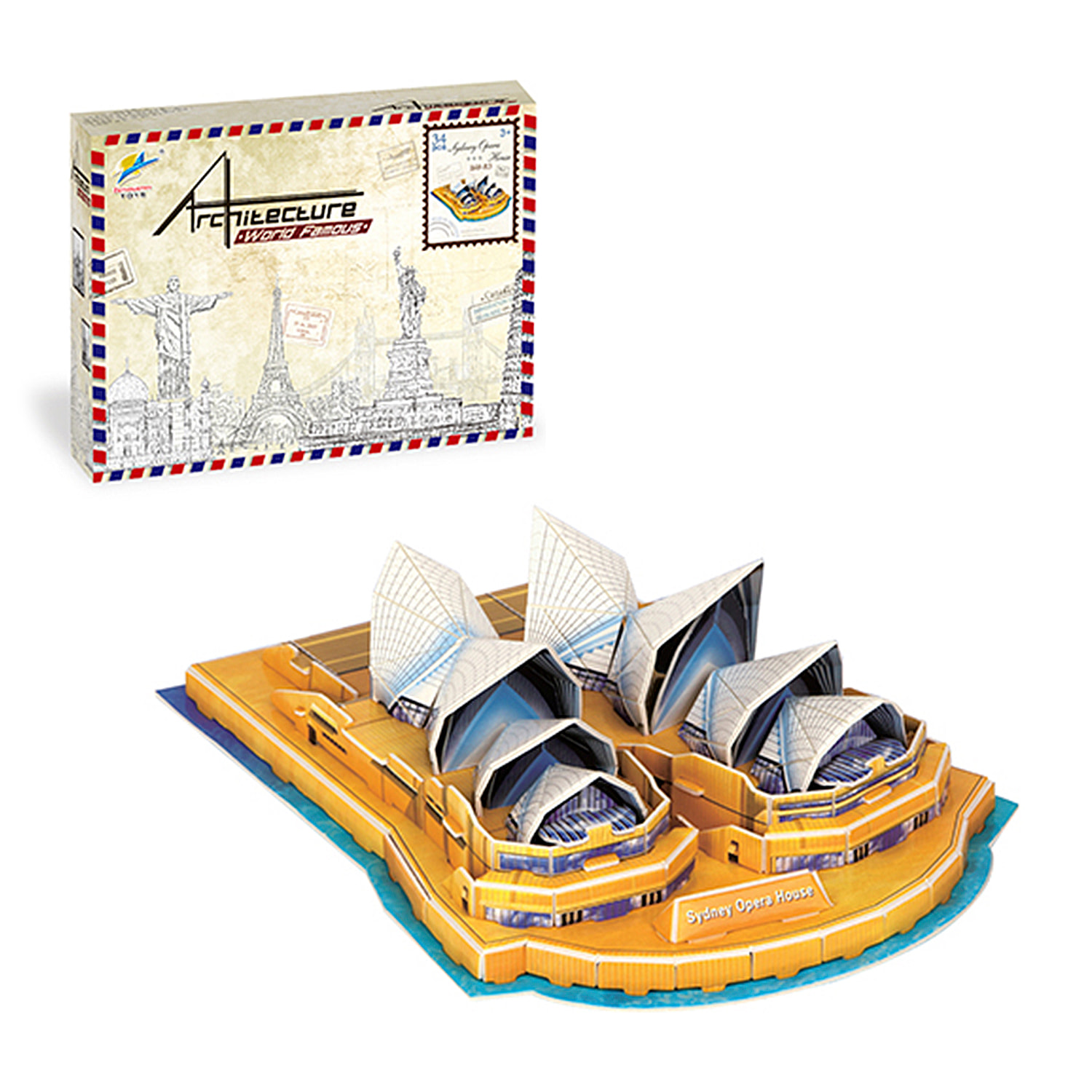 Puzle 3D de cartón de la Ópera de Sídney. 34 piezas.