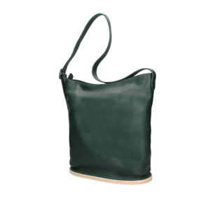Borsa a spalla da donna Made in Italy - Modello Zelia Plus - 100% pelle - 29.0 x 32.0 x 17.5 cm