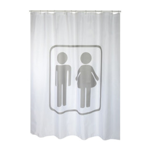 Rideau de douche Polyester H/F 180x200cm QUALITE PRMEIUM Gris & Blanc