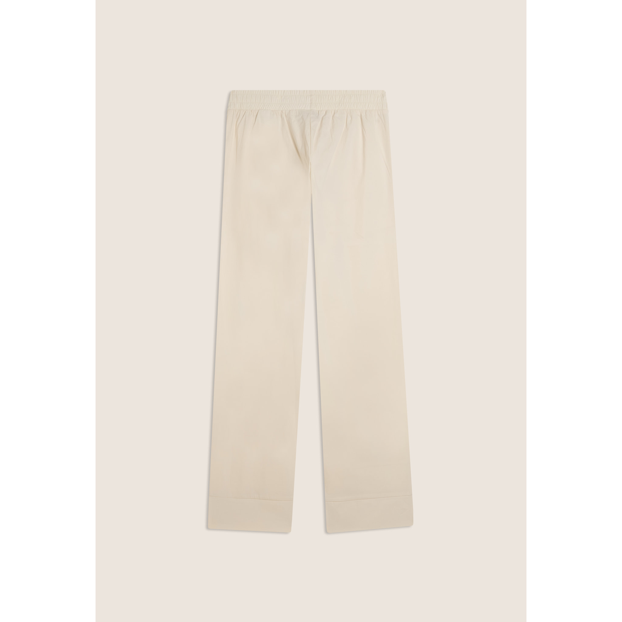 Pantaloni Cropped Fit a Carota in Popeline elasticizzato