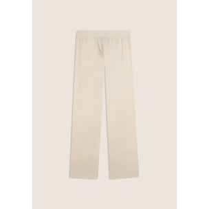 Pantaloni Cropped Fit a Carota in Popeline elasticizzato