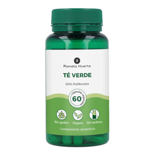 PLANETA HUERTO | Té Verde en Cápsulas - Propiedades Antioxidantes y Estimulantes - 60 Cápsulas |