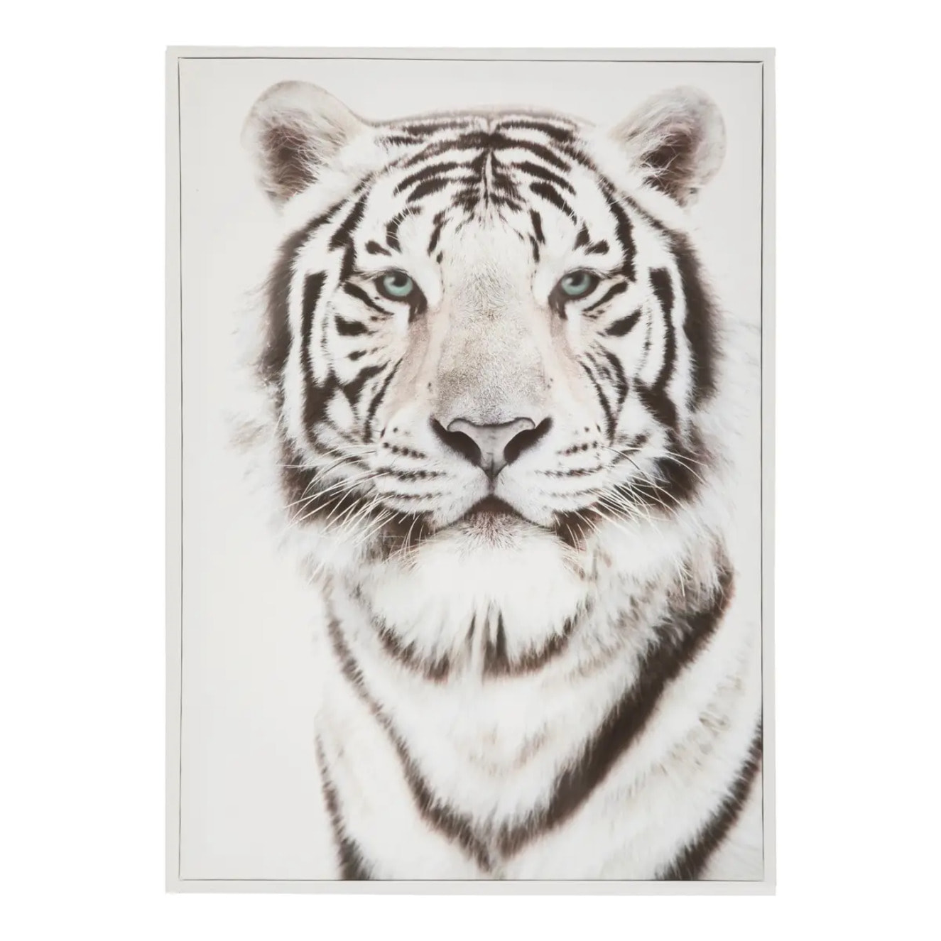 Toile imprimée "Tigre" - bois - noir et blanc - 50x70 cm