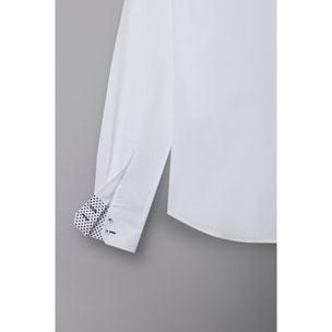 Camicia Uomo 2 Bottoni Button Down 7bottoni Doppio Coll Oxford Unito Bianco