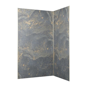 Pack 2 Panneaux Muraux en Pierre Venus 120+90x210 cm + Profilés Or Doré Brossé