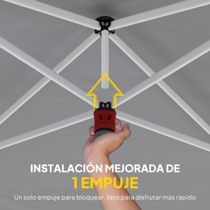 Carpa Plegable 6x3 m, Pop-up, con 4 Laterales Extraíbles, Cenador de Jardín con Tiras Reflectantes, Altura Ajustable, Sistema Central de Bloqueo, UPF50+, Impermeable, Bolsa Transporte, Gris