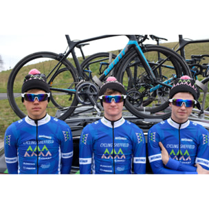 Gafas de deportes acuáticos OCEAN RACE - Blanco mate / Revo azul y plaquetas y puntas azules