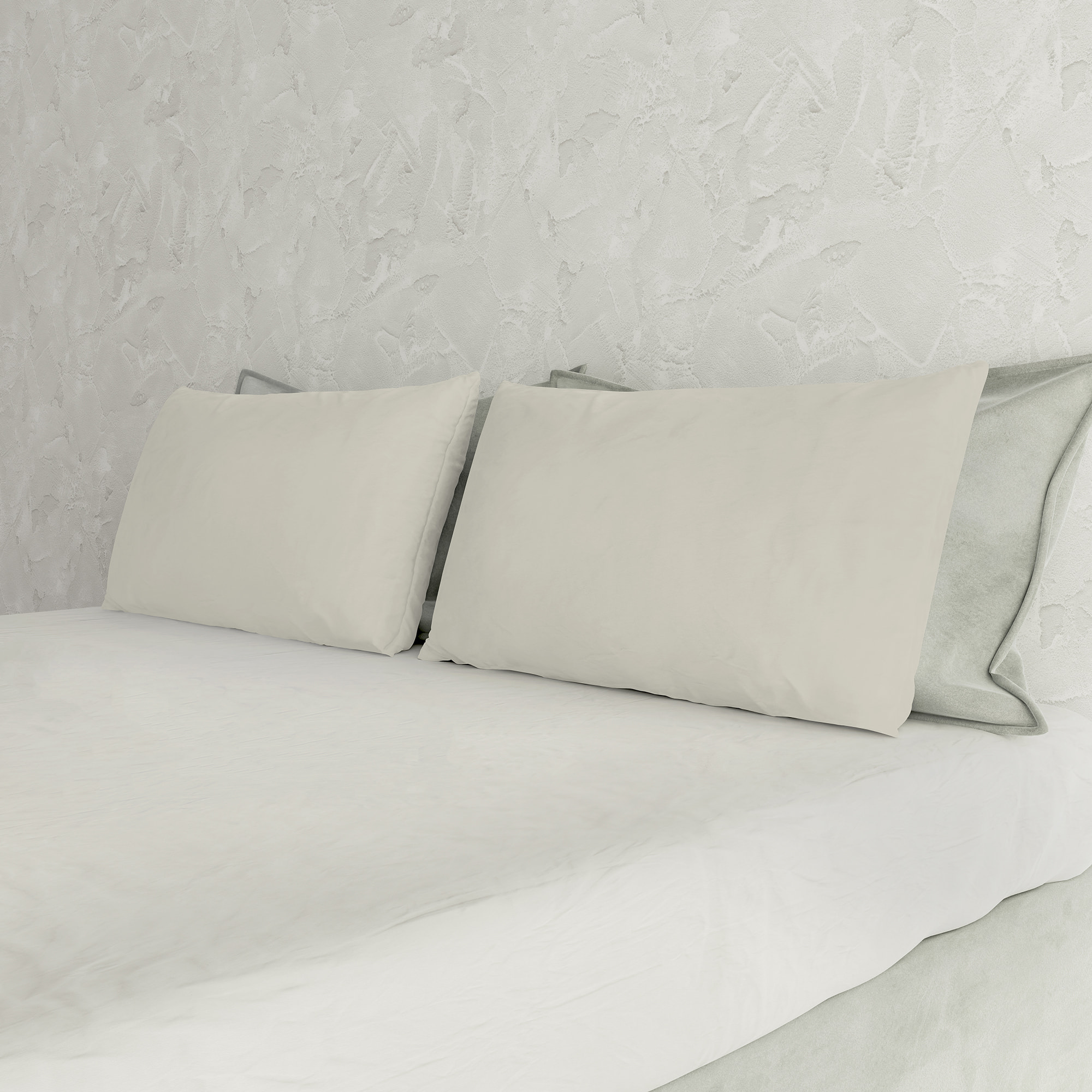 COPPIA FEDERE MAX COLOR, 100% Cotone, Made in Italy - PANNA