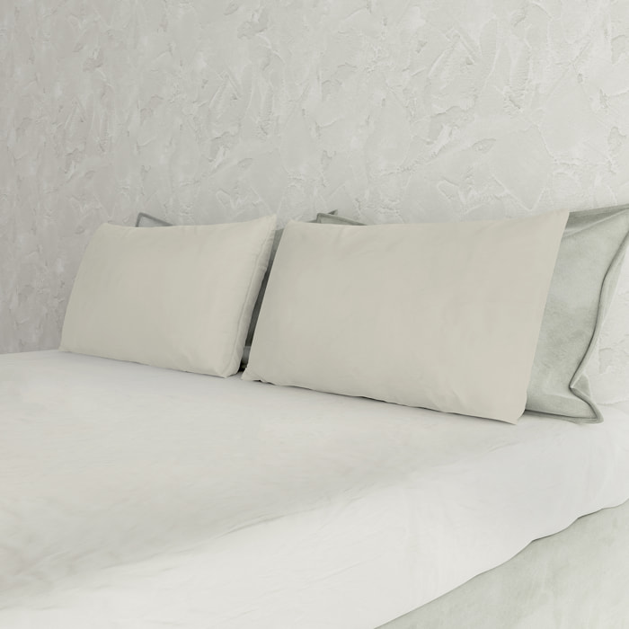 COPPIA FEDERE MAX COLOR, 100% Cotone, Made in Italy - PANNA