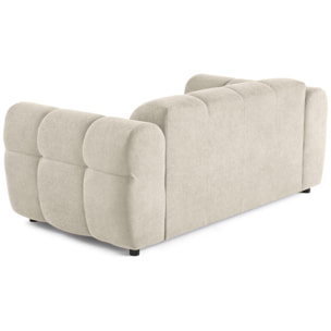 Ray - canapé droit 2 places en tissu texturé - Beige