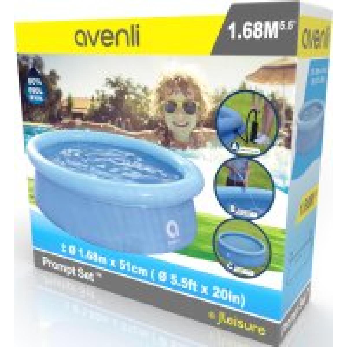 Piscina Fuoriterra Rotonda Gonfiabile Prompt Set Avenli Cm 168x51 Autoportante Azzurra