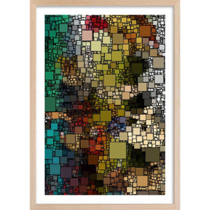 Affiche vitraux sagrada familia Affiche + cadre en bois - Chêne