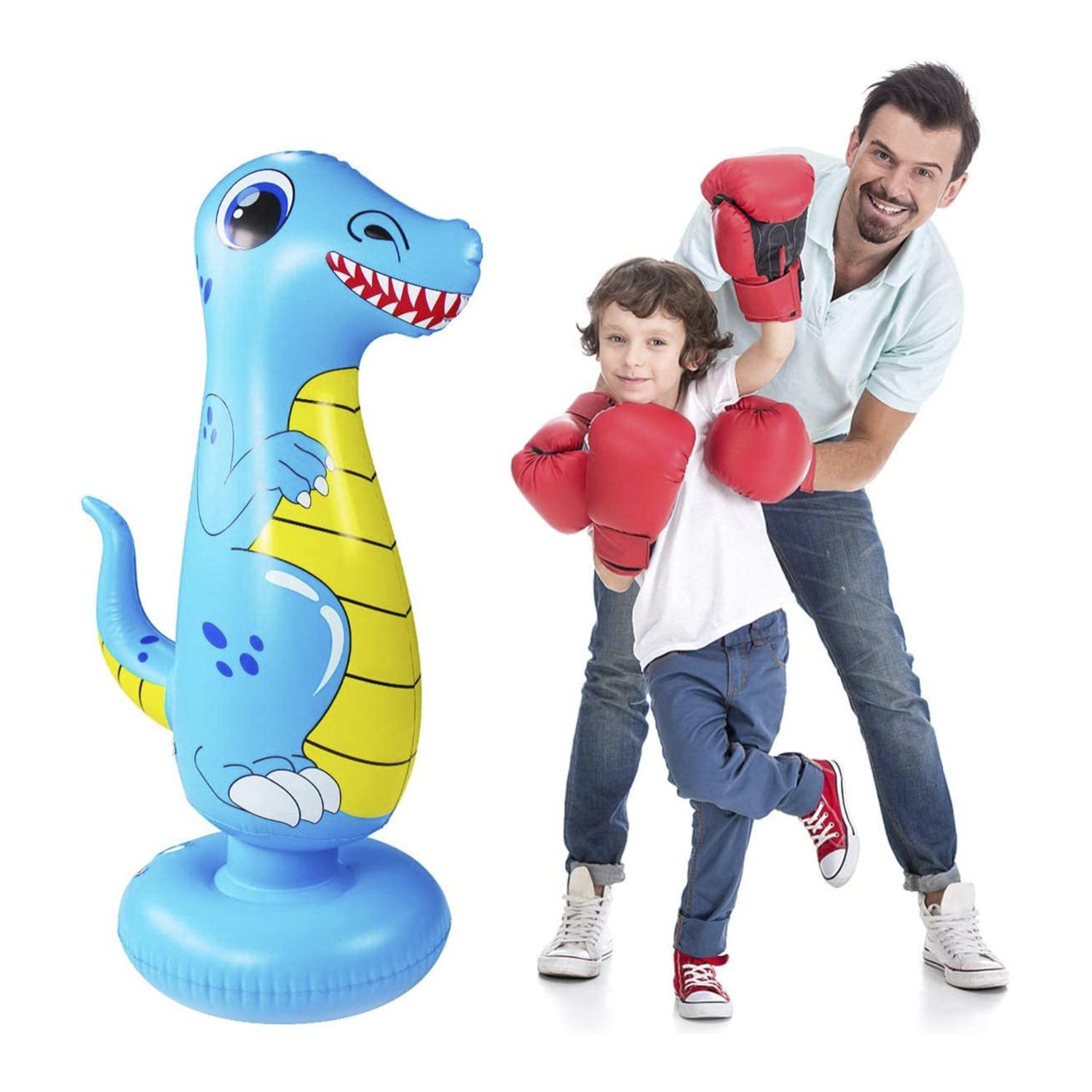 Dinosaurio hinchable tentetieso. Punching ball, practica karate, boxeo. 120cm.