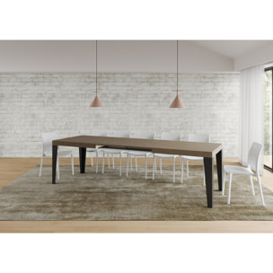 Mesa extensible 90x180/284 cm Flame gris paloma patas antracita