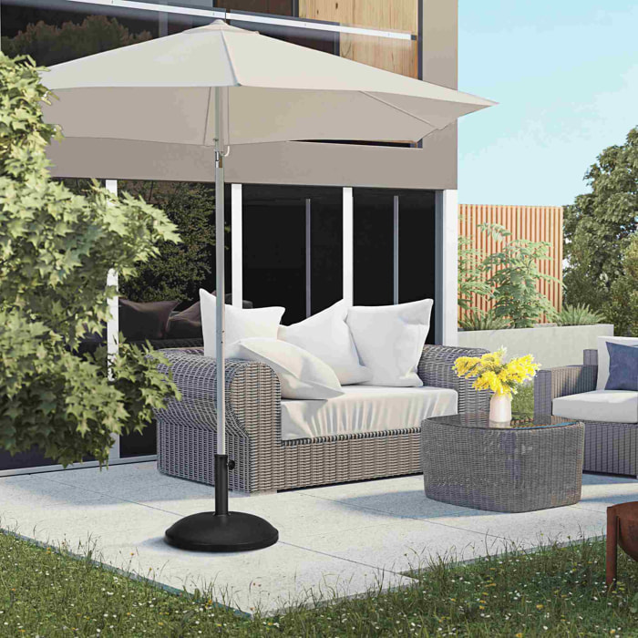 Base para Sombrilla Redonda, 25 kg, Soporte de Parasol de Cemento, con Perilla, Pie para Sombrilla con Postes Ø35 mm, Ø38 mm, Ø48 mm, Fácil de Montaje, para Jardín, Patio, Terraza, Negro