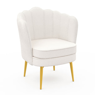 Fauteuil Arielle - Blanc bouclette