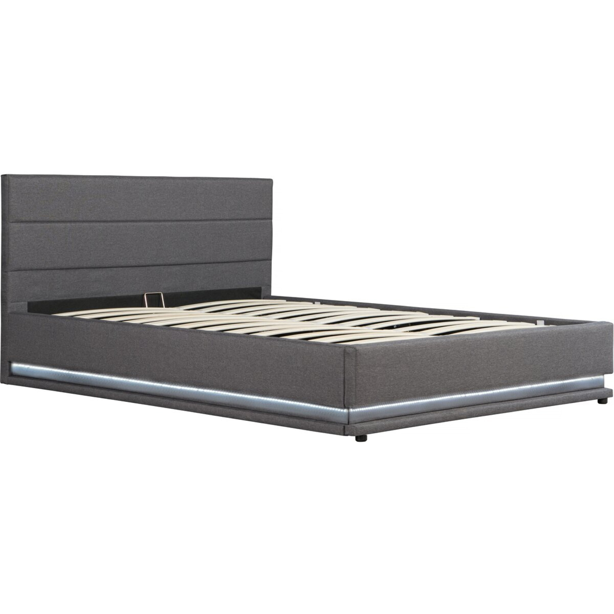 Lit LED avec coffre "Anastasia" - 180 x 200 - Gris foncé