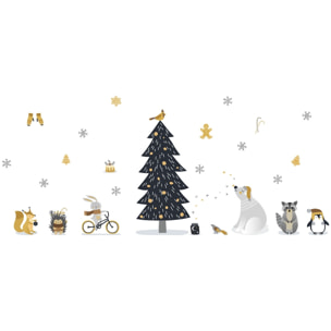 Stickers Noël animaux scandinaves - Autocollants stickers adhésifs noël - décoration fêtes