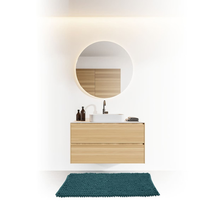 Tapis de bain 50x75 cm Bleu pétrole Colorama
