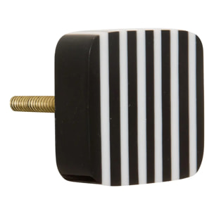 Lot de 2 boutons de meuble en laiton Mia noir et blanc