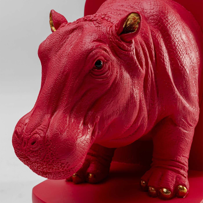 Serre-livres hippopotame rose set de 2 Kare Design