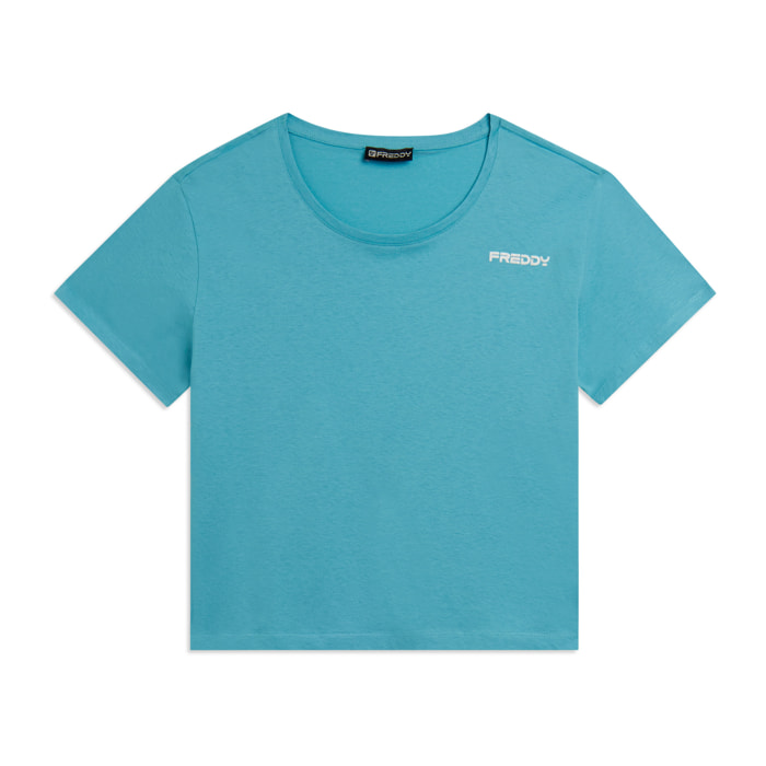 T-shirt Manica Corta Cropped con piccolo Logo FREDDY