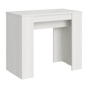 Console extensible 90x48/204 cm Basic Small Frêne Blanc