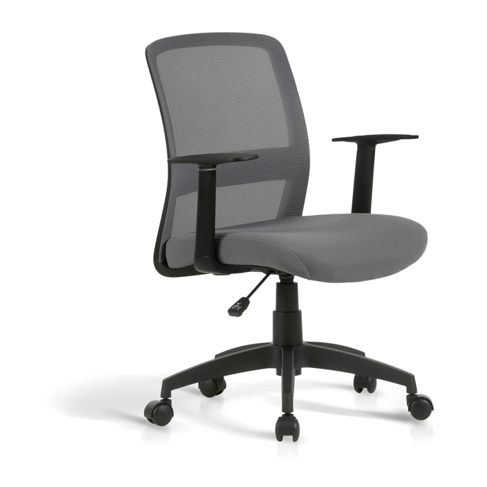 Silla de estudio Devon tela gris 94x61x59 cm