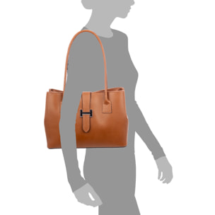 Auditore borsa a spalla donna, pelle autentica Dollaro.