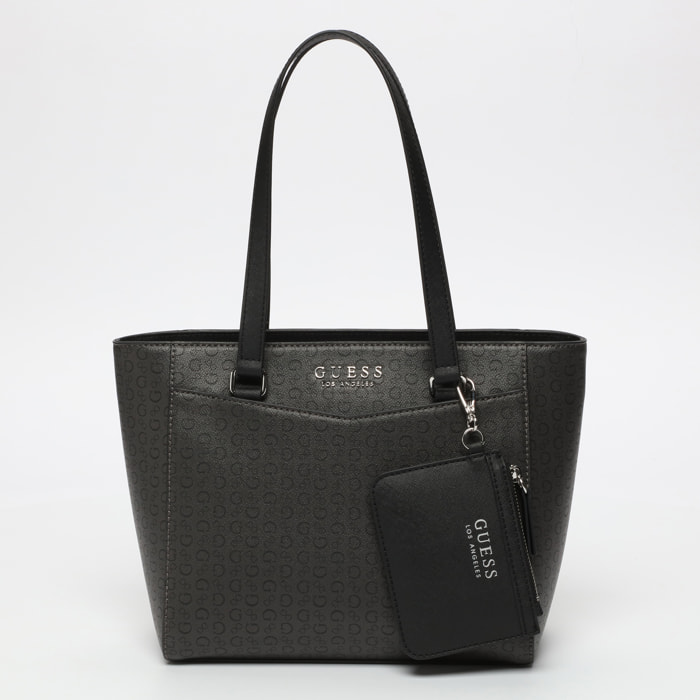 Borsa shopper - logo in rilievo - nero